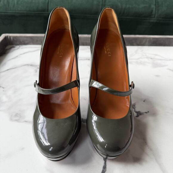 Gucci Vernice Crystal Betty Mary-Jane Platform Pumps Size 38.5 - Picture 3 of 10